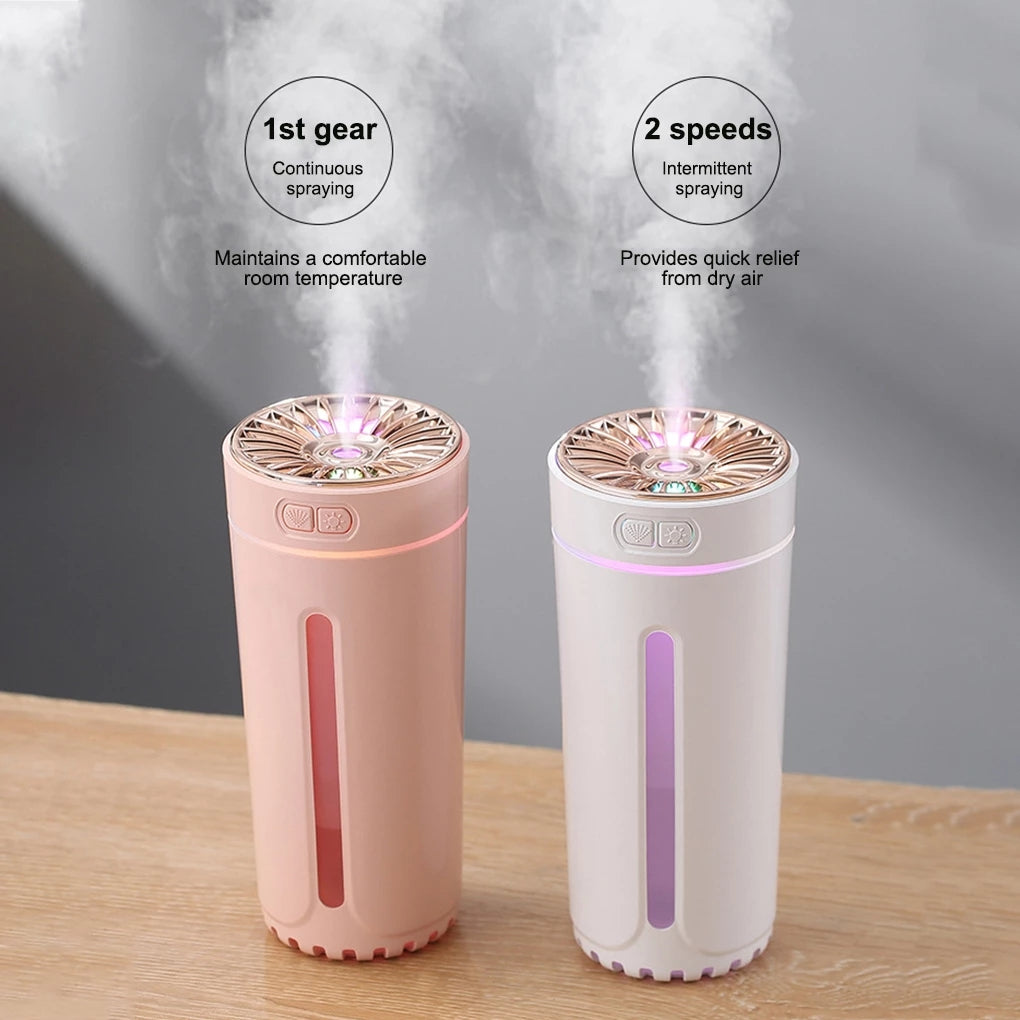 Wireless Air Humidifier Colorful Lights (USB 800mAh Rechargeable)