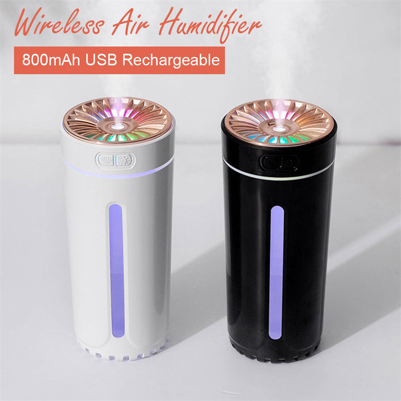 Wireless Air Humidifier Colorful Lights (USB 800mAh Rechargeable)