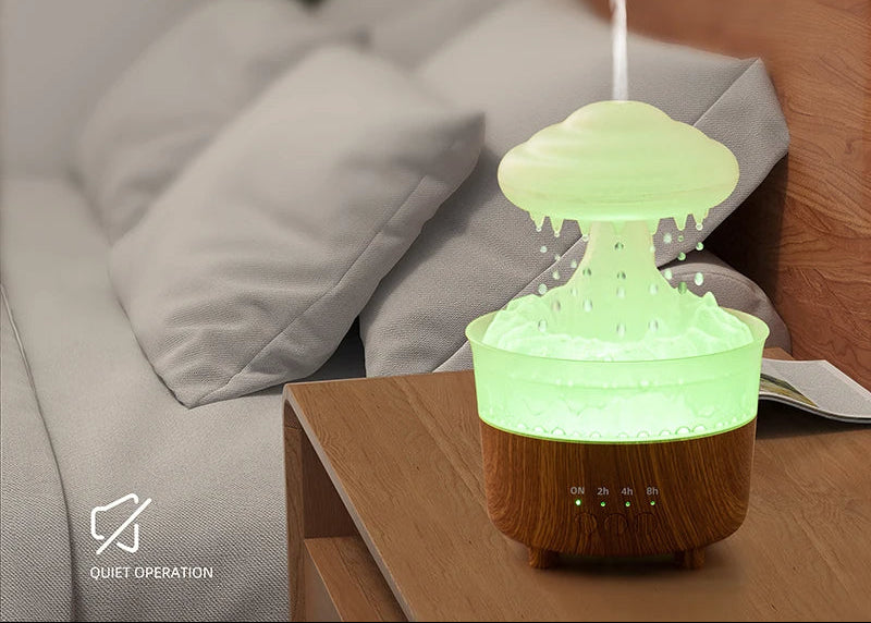 Rain Cloud Night Light Humidifier With Raining Water Drop Sound And 7 Color Led Light Essential Oil Diffuser Aromatherapy